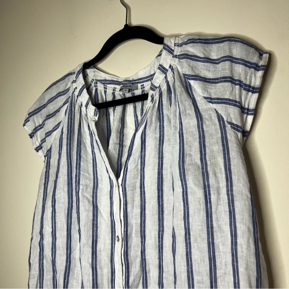 RAILS Alena Summer Lagenlook Buttondown Blouse Top in Villa Stripe - Picture 4 of 9